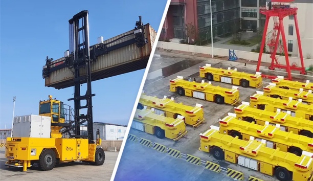 連創里程碑！新松港口移動機器人海外累計交付超100臺＆空集裝箱堆碼機器人正式發布